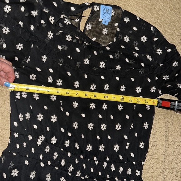 CeCe black and white print lined dress size S - Picture 4 of 7